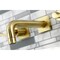 Kingston Brass KS6127DFL Two-Handle Wall Mount Bathroom Faucet, Brushed Brass KS6127DFL - alternate 2